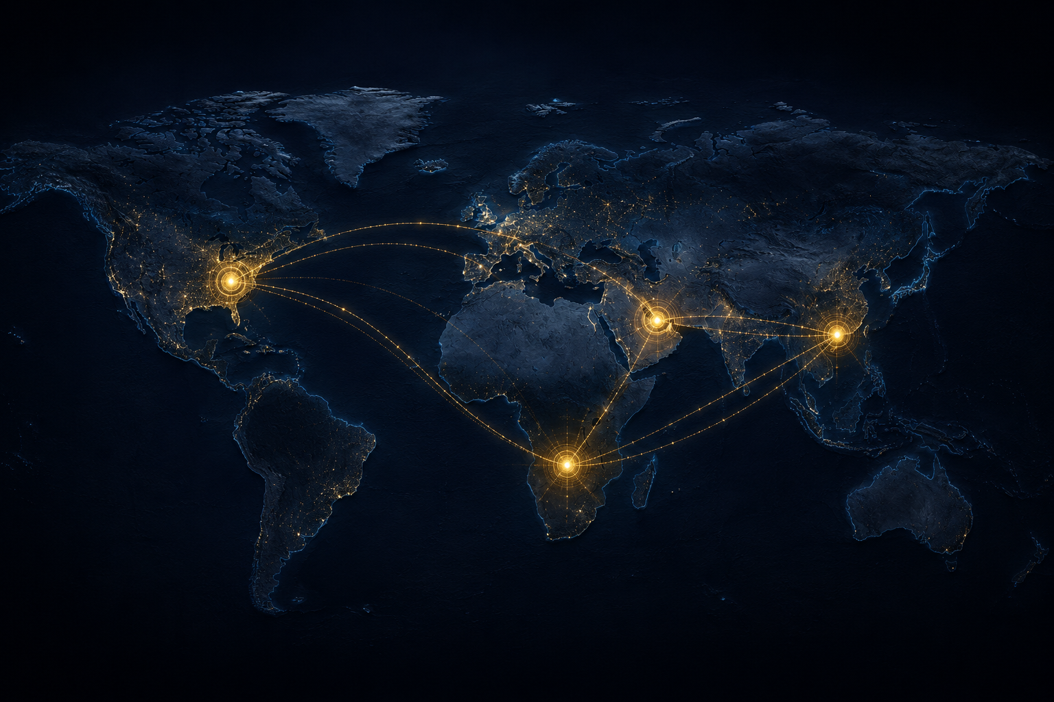 Dark world network with four gold nodes